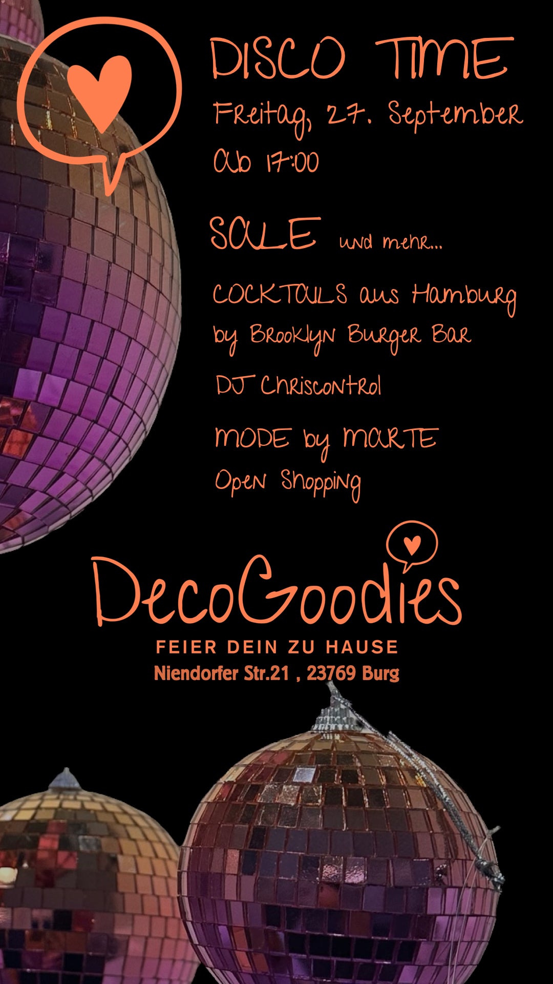 DISCO TIME - Event am Freitag, 27.9. , ab 17:00