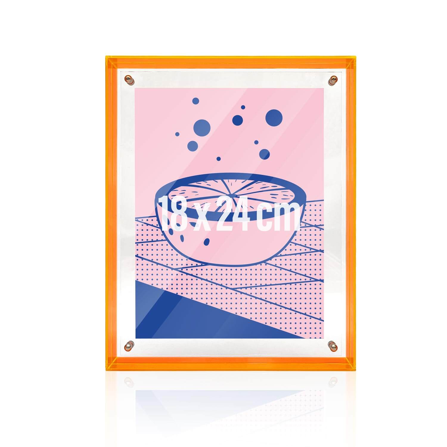 Bilderrahmen Acryl, 18 x 24 cm, orange