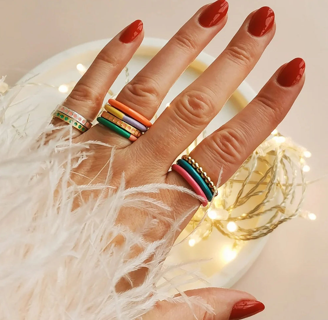 LULU Ring, einfarbig, verschiedene Farben & Grössen