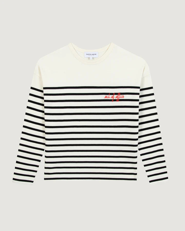 Langarmshirt, beige/grün gestreift, verschiedene Größen