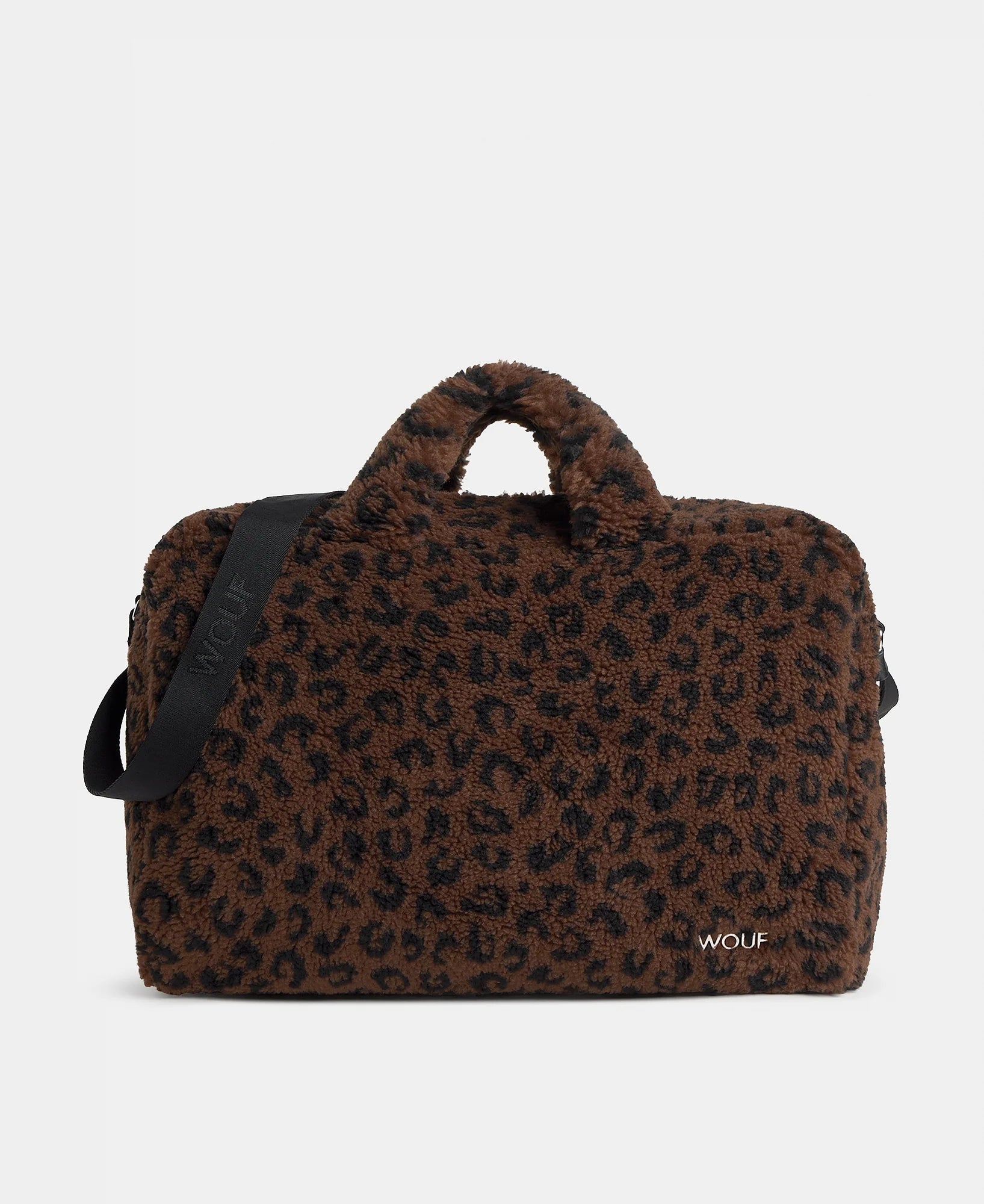 Wouf Romy Weekend Bag – Weekender Schwarz-Braun Leo 42×30×18 cm