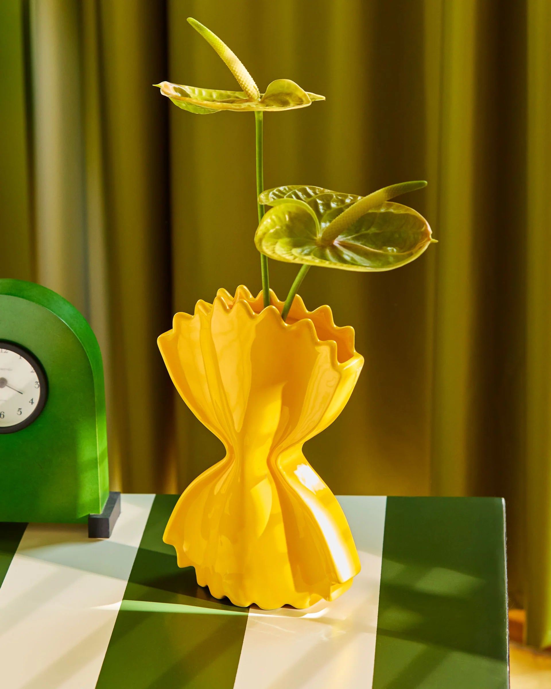 Pasta Vase Gelb Keramik – Verspielte Deko Vase | Küchen Deko Geschenk