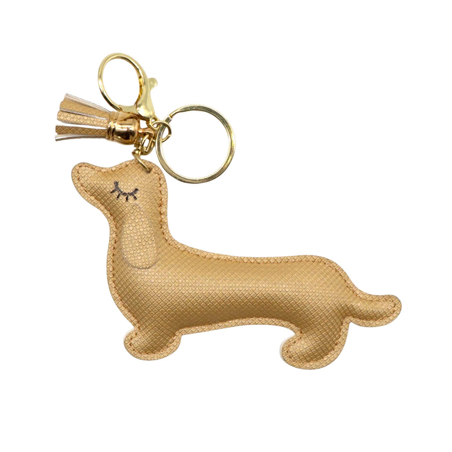 Schlüssel- / Taschenanhänger "Dackel" gold Glitzer