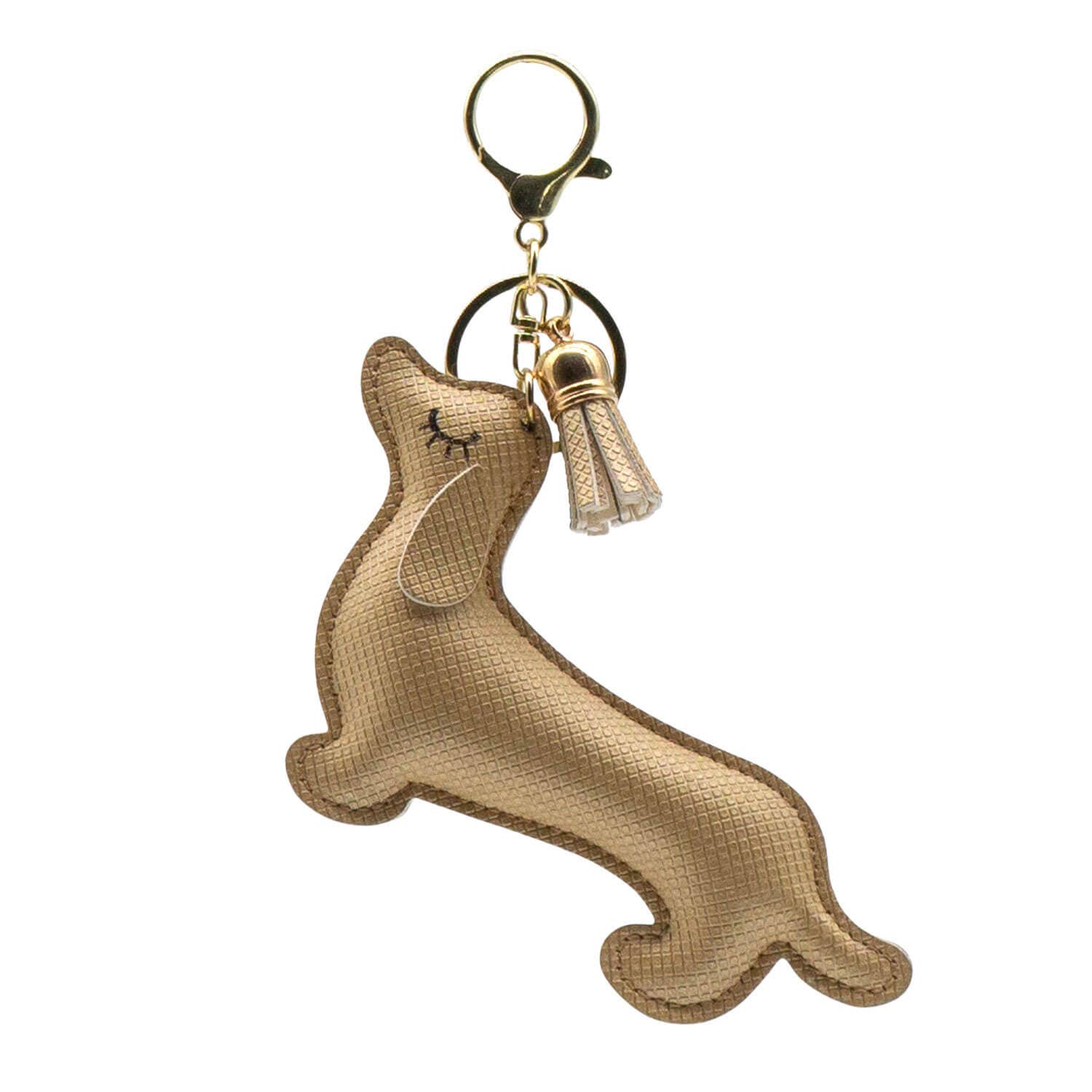 Schlüssel- / Taschenanhänger "Dackel" gold Glitzer