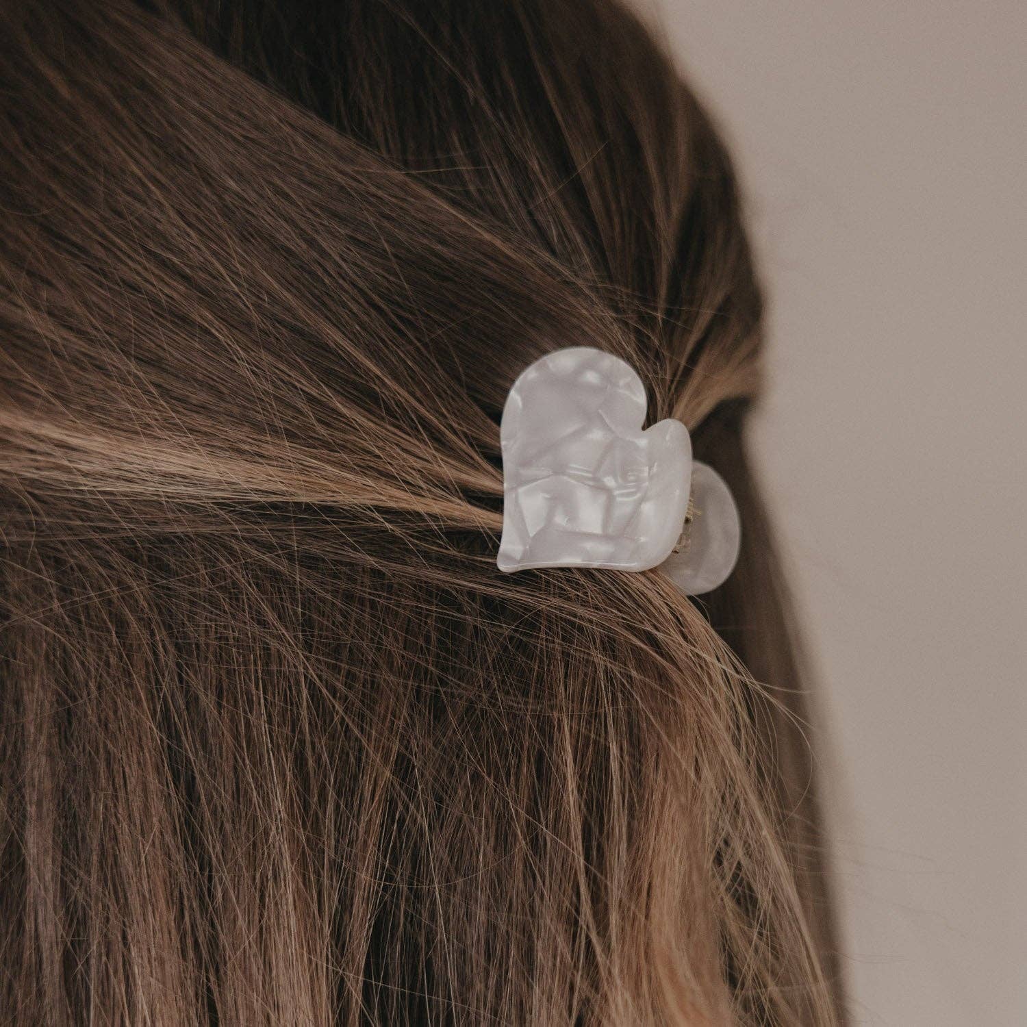 Haarspange Herzform groß Pearl