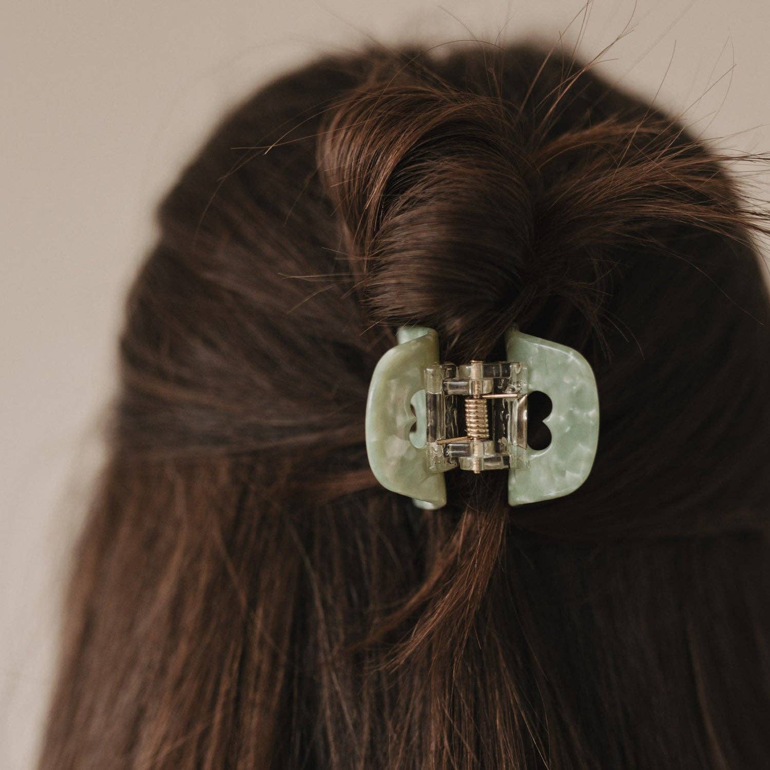 Haarspange klein Herz Jade