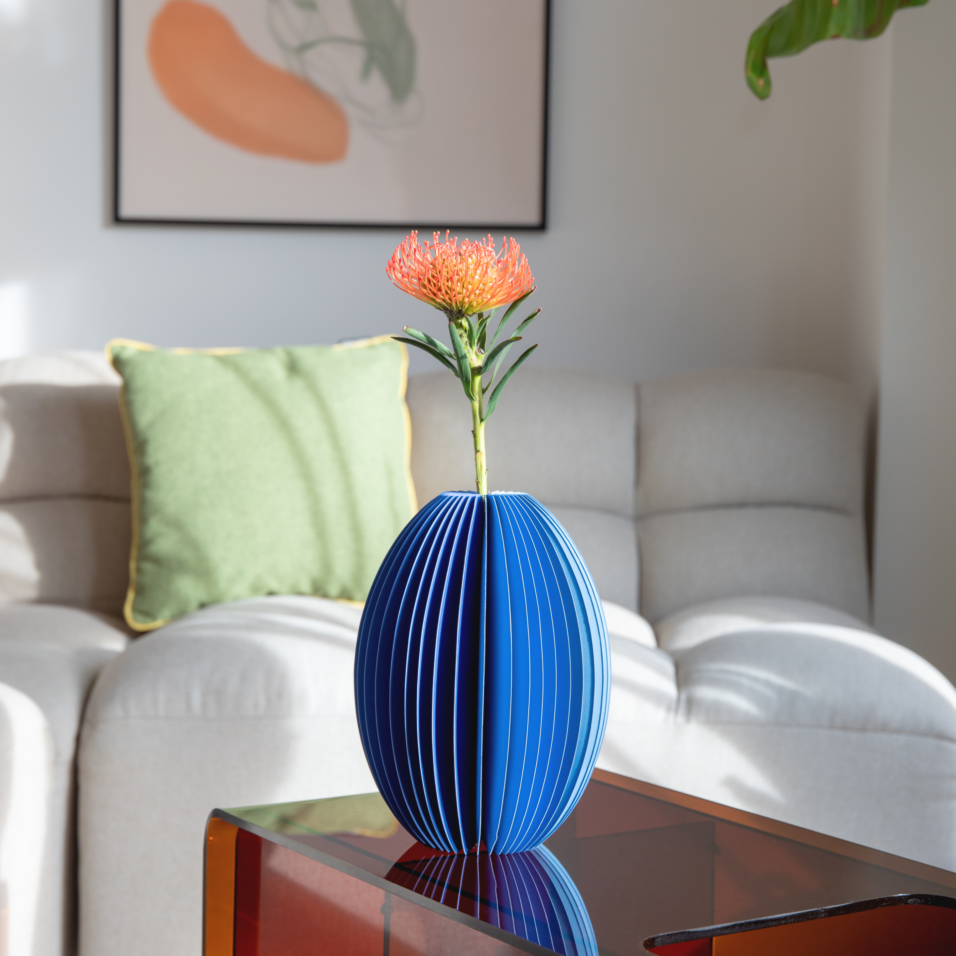 Remember Papiervase Yuki – Faltbare Vase mit Glaszylinder & Magnetverschluss YOKi Blue 2