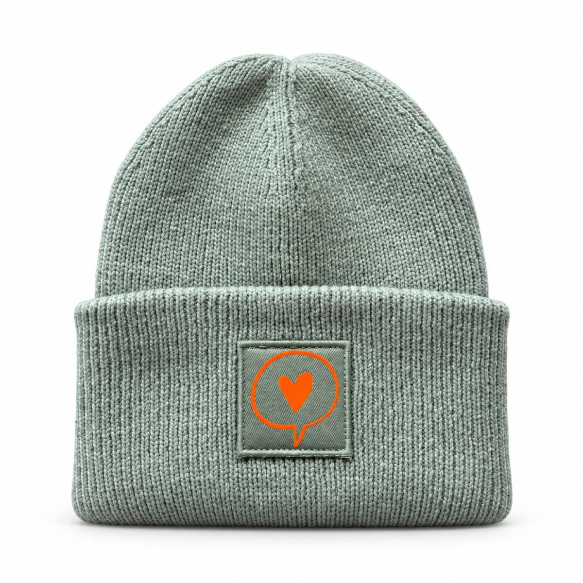 Beanie mit Herzlogo – Rosé/Nude, Mint & Hellblau 4