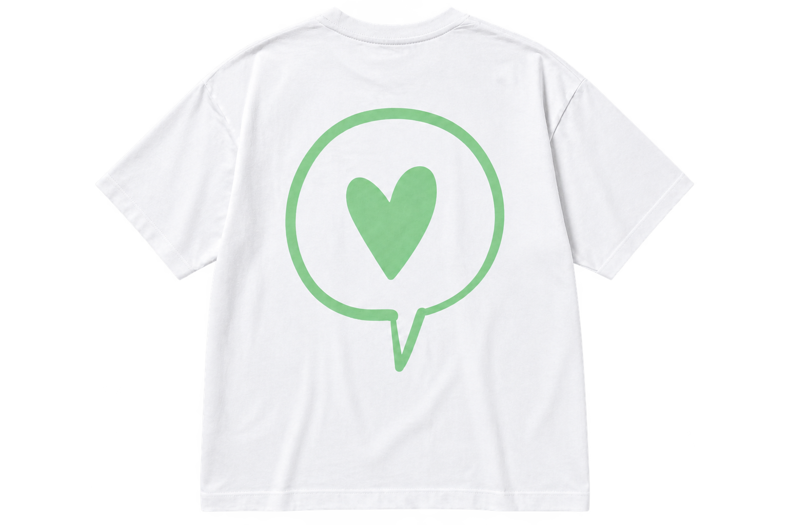 T-Shirt Weiß – Herz-Logo in Neonorange oder Mint, DecoGoodies Collection 2