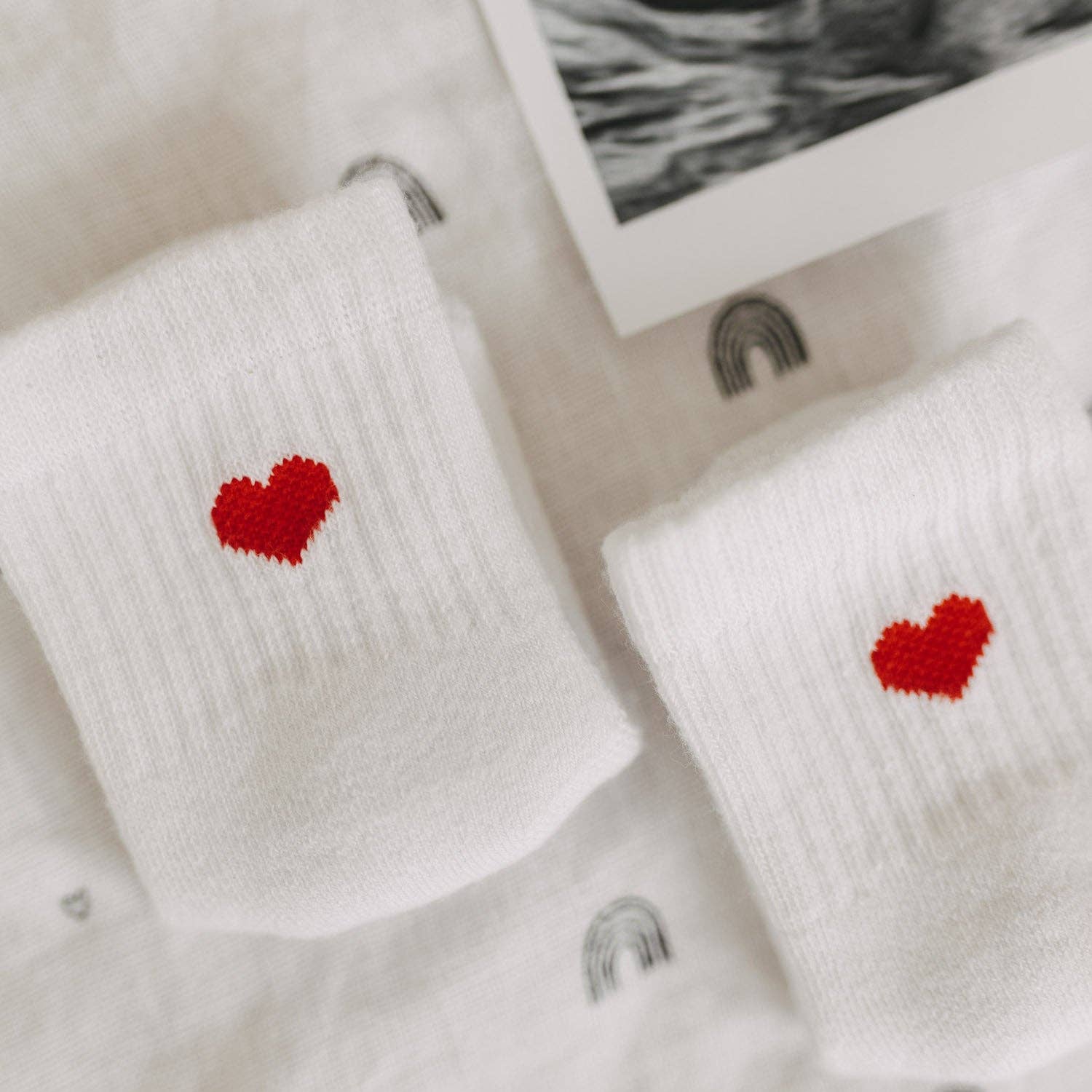 Babysocken  3 Monate, Herz rot
