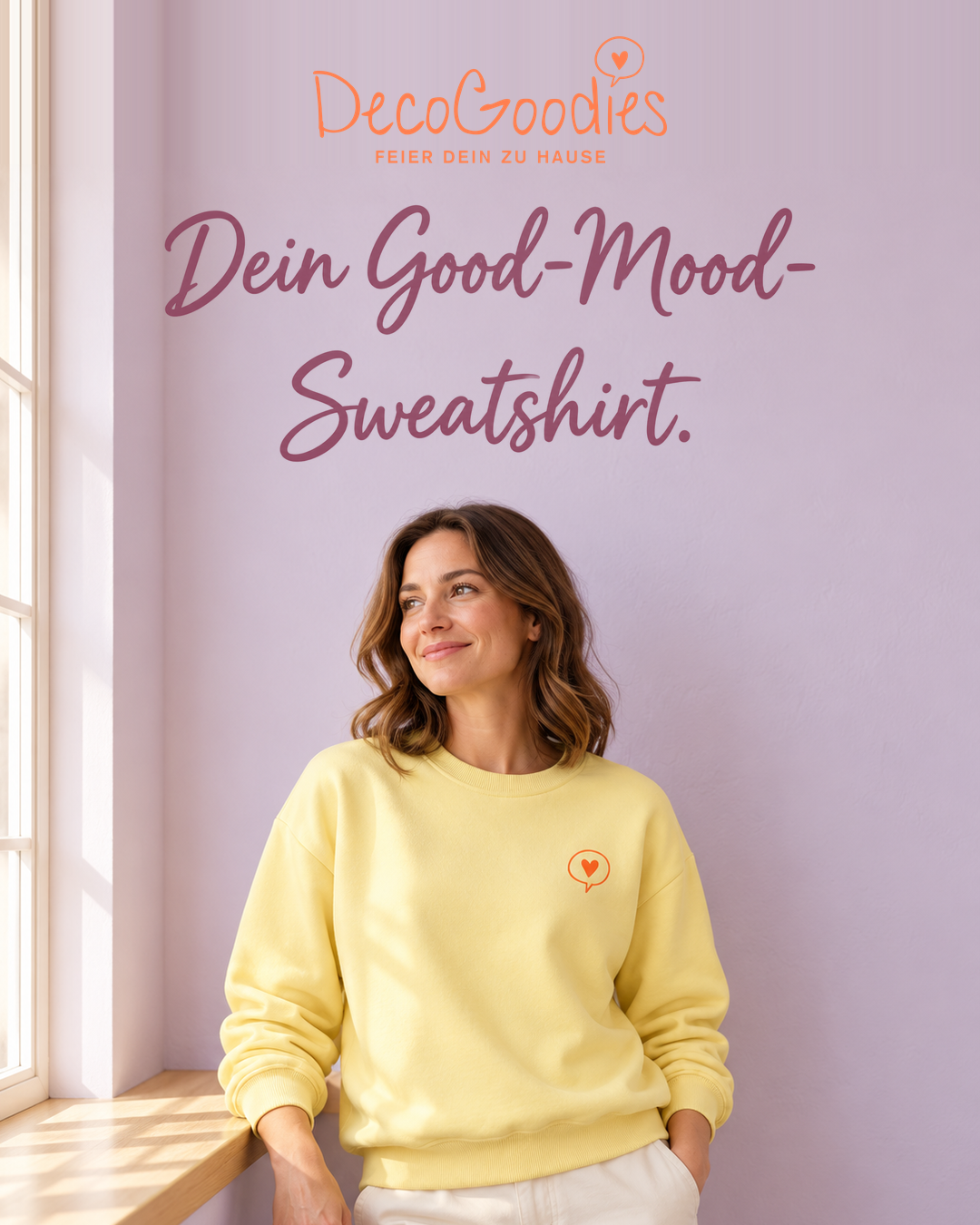 Sweatshirt „Soft Yellow“ – DecoGoodies Collection