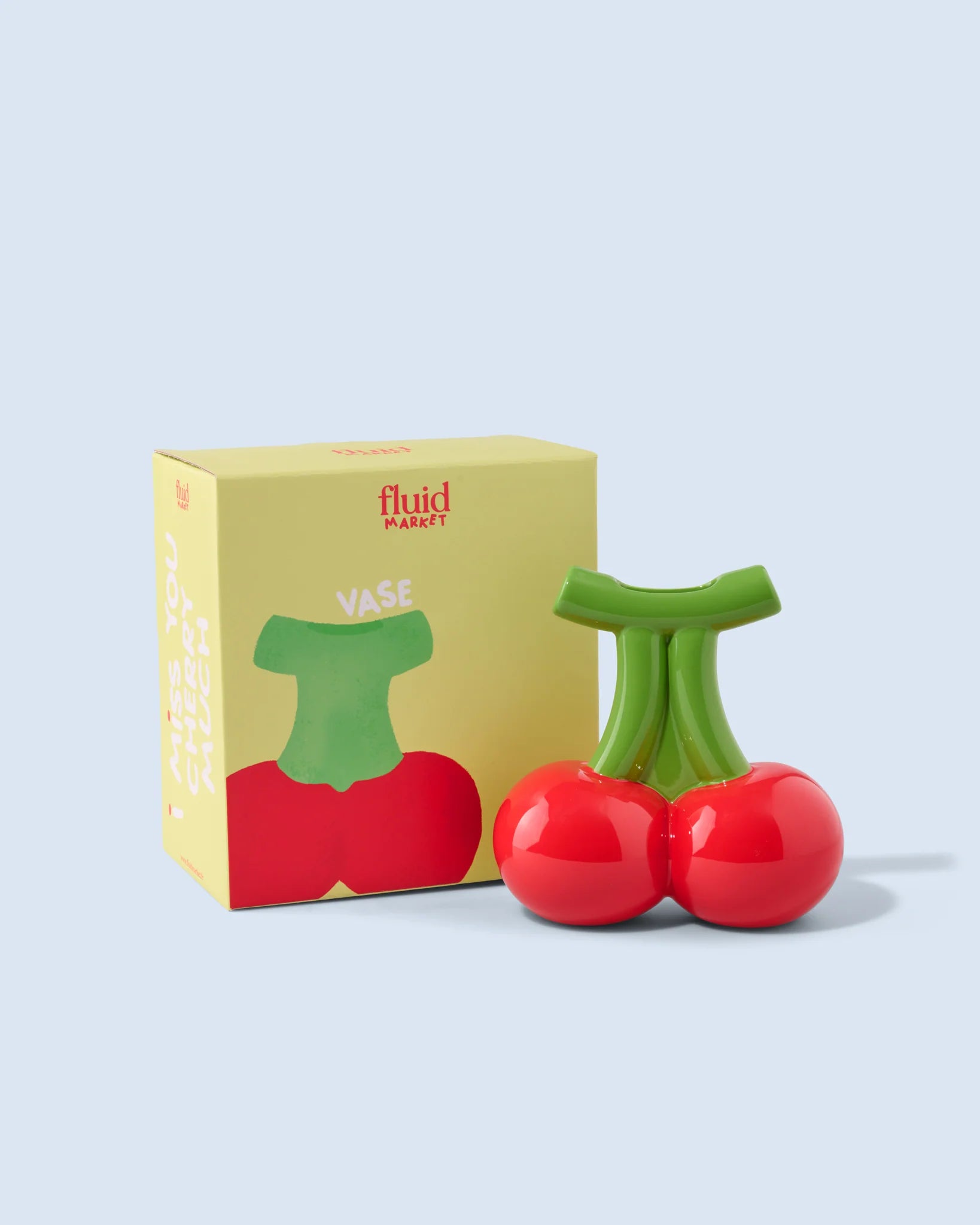 Kirsch Vase Keramik – Bunte Deko Vase für Blumen | Statement Home Decor