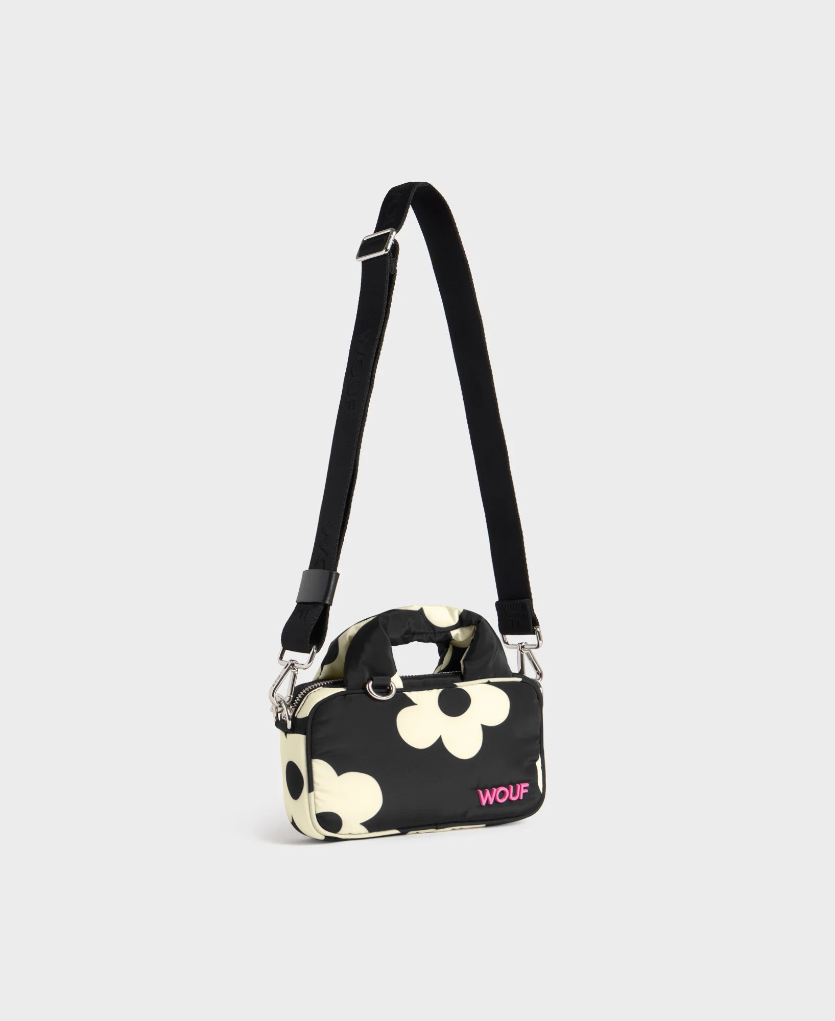 Wouf Night Daisy Mini Bag – Mini Handtasche Schwarz-Weiß 19×4,5×11 cm bild4
