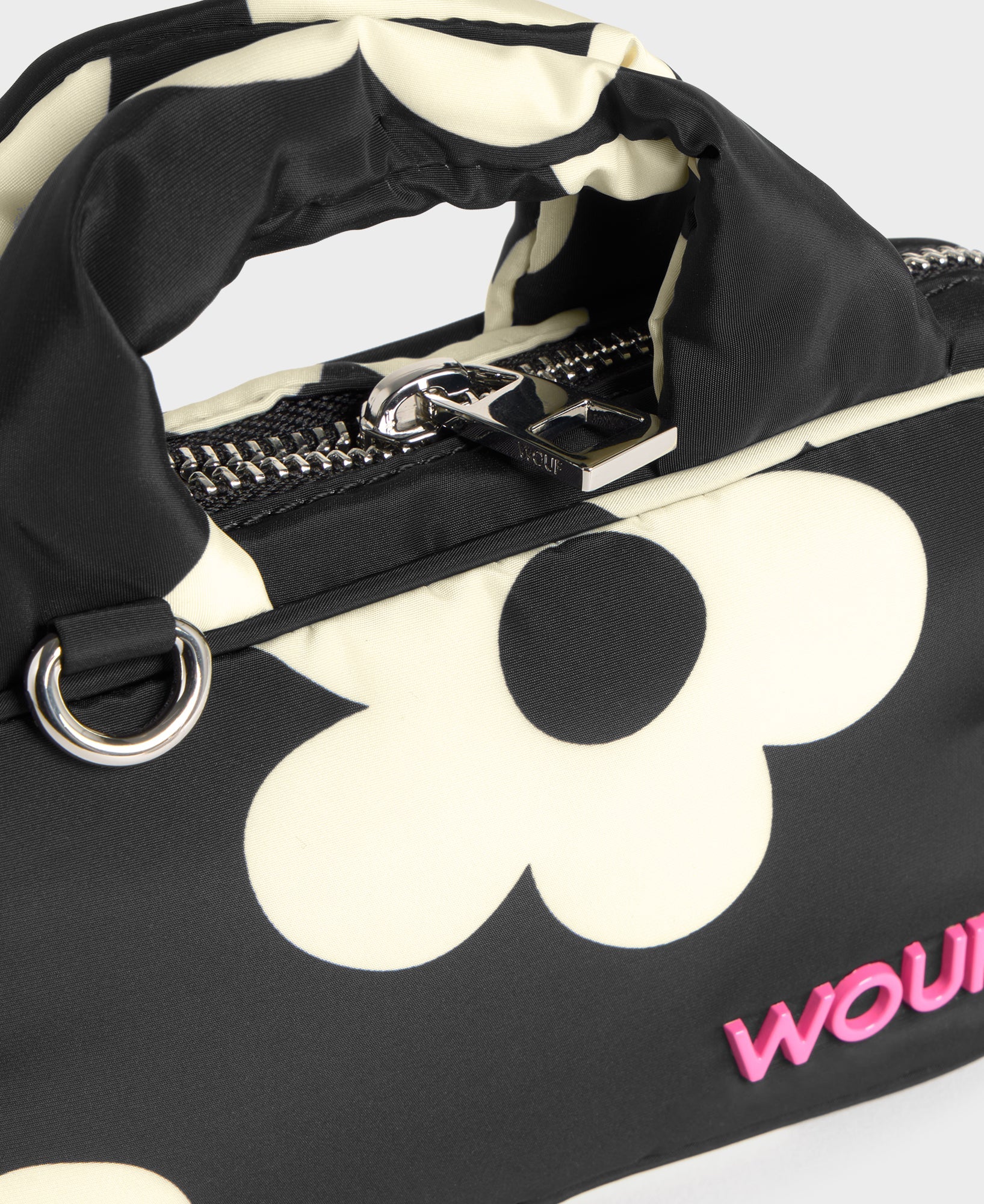 Wouf Night Daisy Mini Bag – Mini Handtasche Schwarz-Weiß 19×4,5×11 cm bild 2

