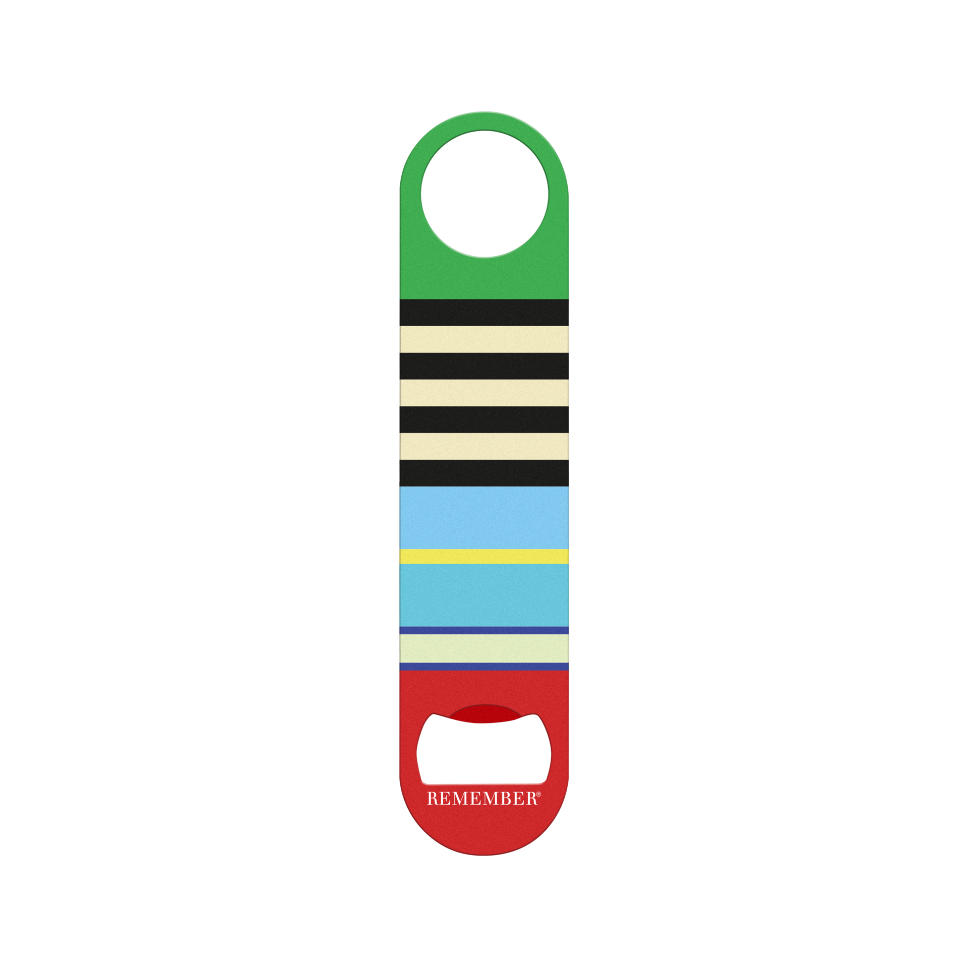 Remember Flaschenöffner – Edelstahl mit Designmuster, 18×4 cm Rio
