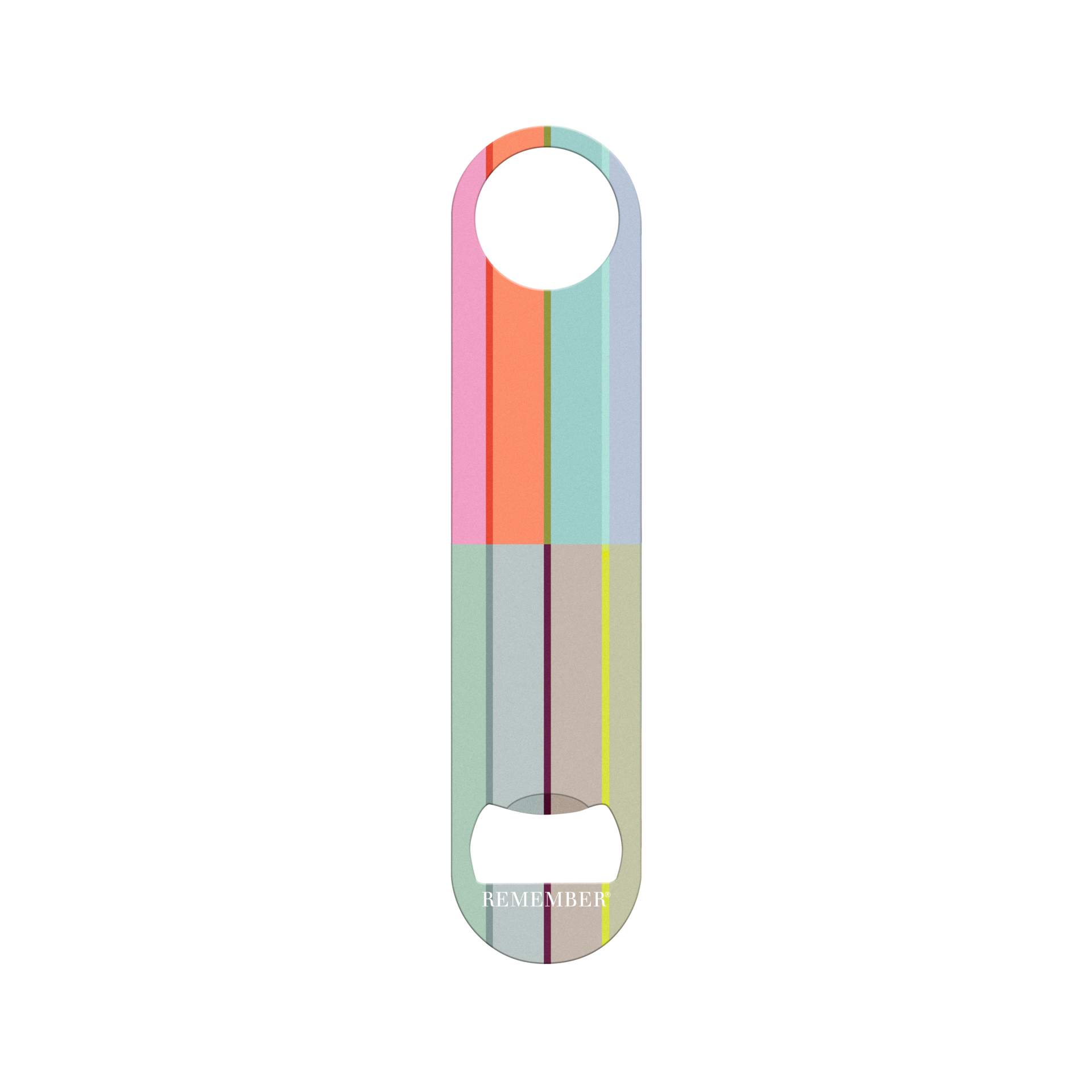 Remember Flaschenöffner – Edelstahl mit Designmuster, 18×4 cm Vektor