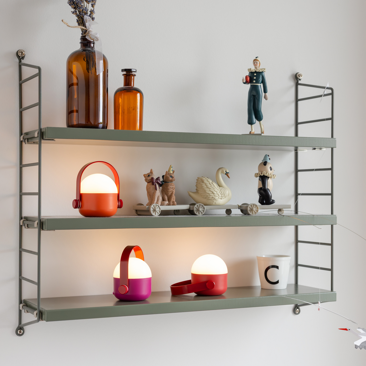 Ole Mini – LED-Akku-Leuchten im 3er-Set, Orange/Rot/Lila 2