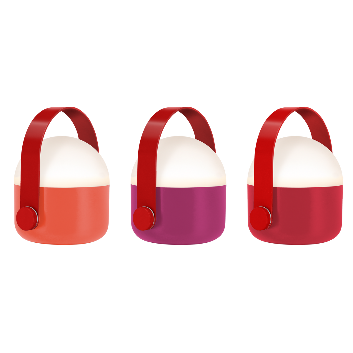 Ole Mini – LED-Akku-Leuchten im 3er-Set, Orange/Rot/Lila