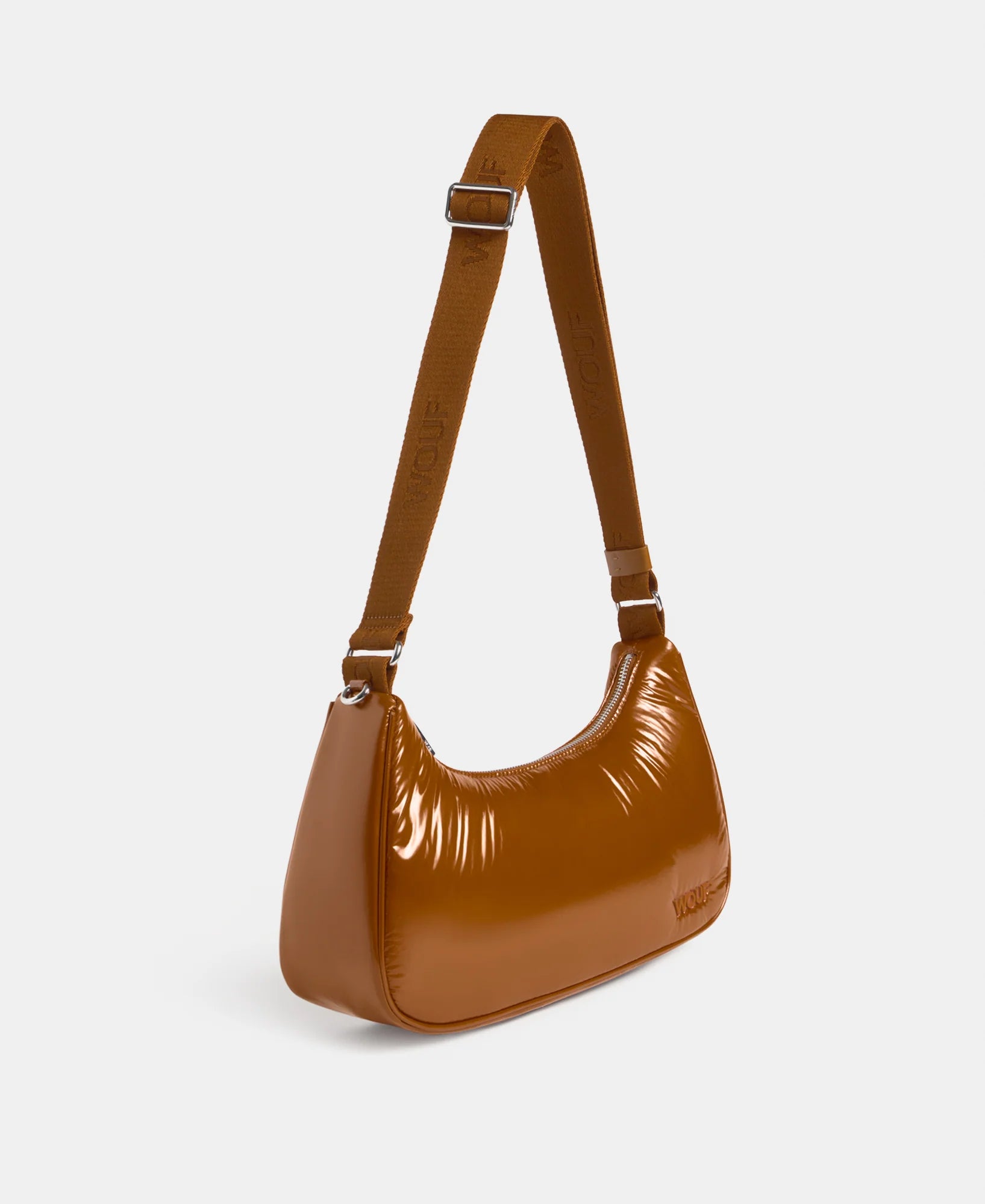 Wouf Sienna Crossbody Bag – Glossy Umhängetasche Cognac 33×14×8 cm bild 3
