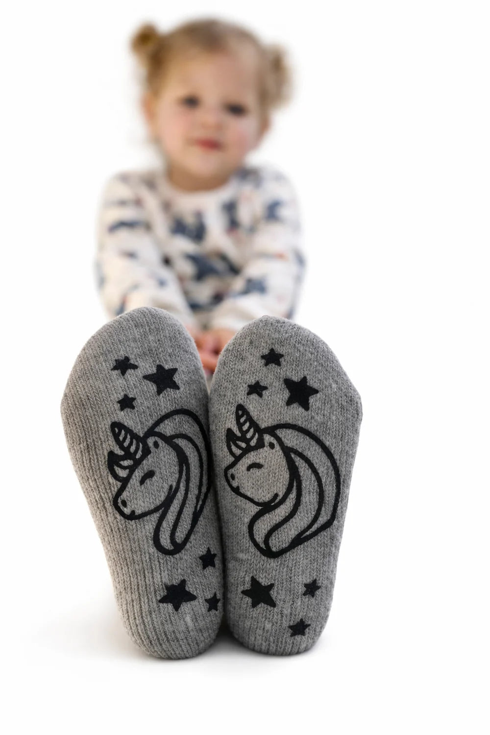 UNICORN – Kinder-Stoppersocken mit Einhorn in Grau