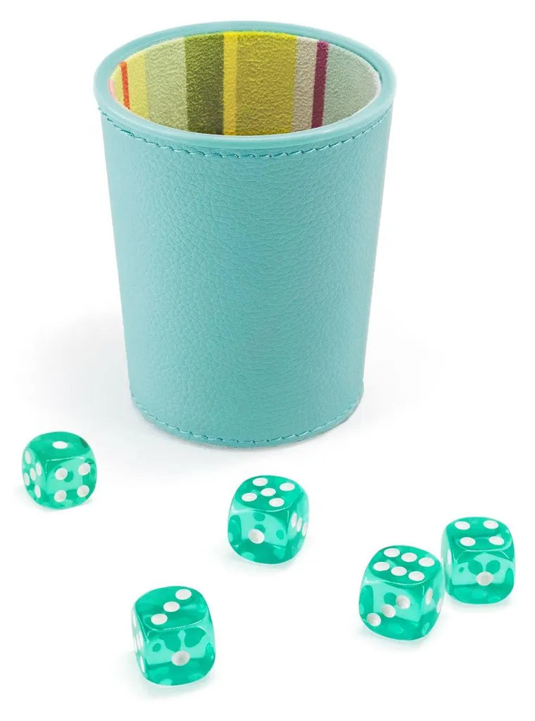 Remember Yatzi – Würfelspiel mit Kunstleder-Becher