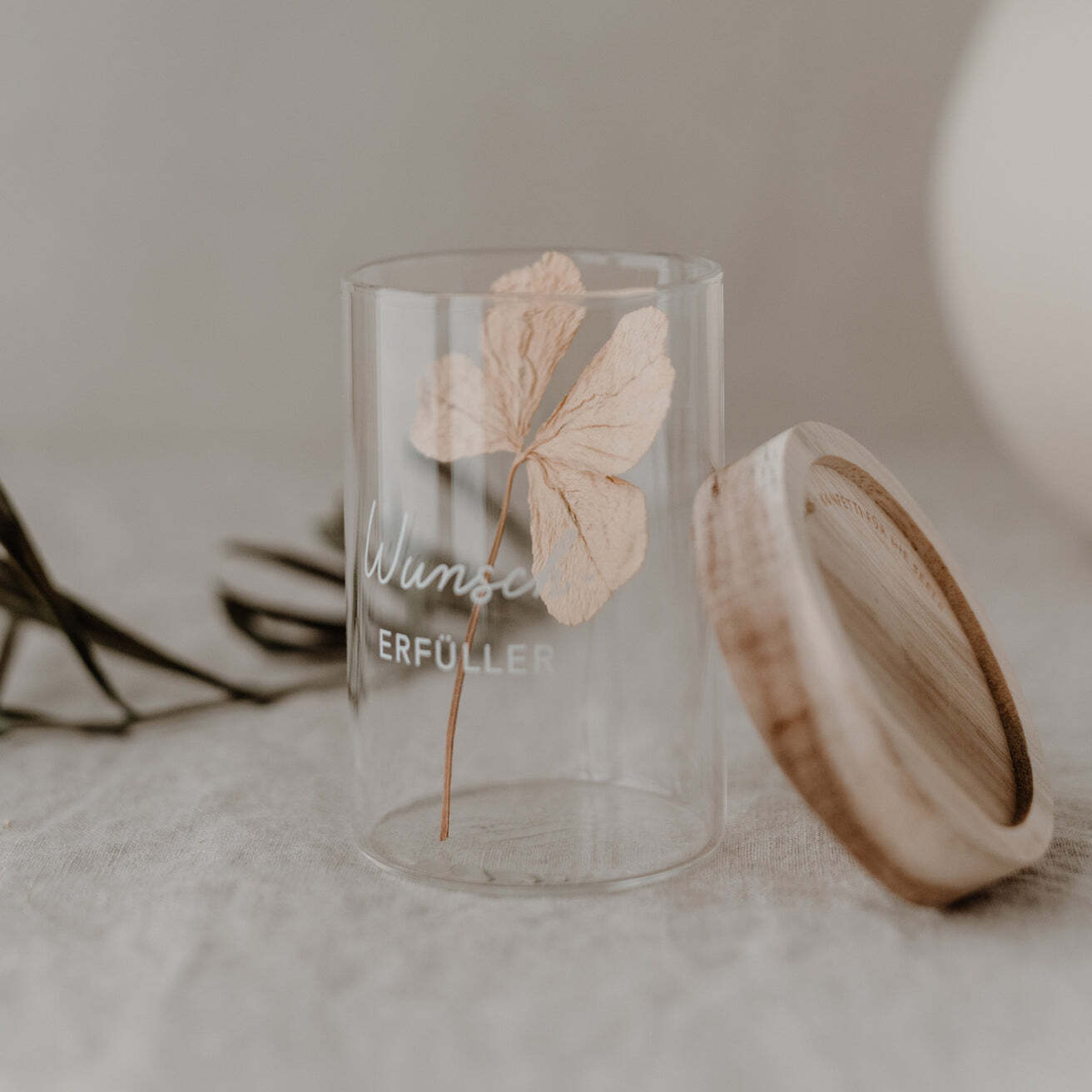 Eulenschnitt, Minivorratsglas mit Beschriftung, Stck. inkl. Deko